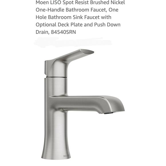 Moen Liso Spot Reistant Brushed Nickel One-Handle Bathroom Faucet.84540SRN